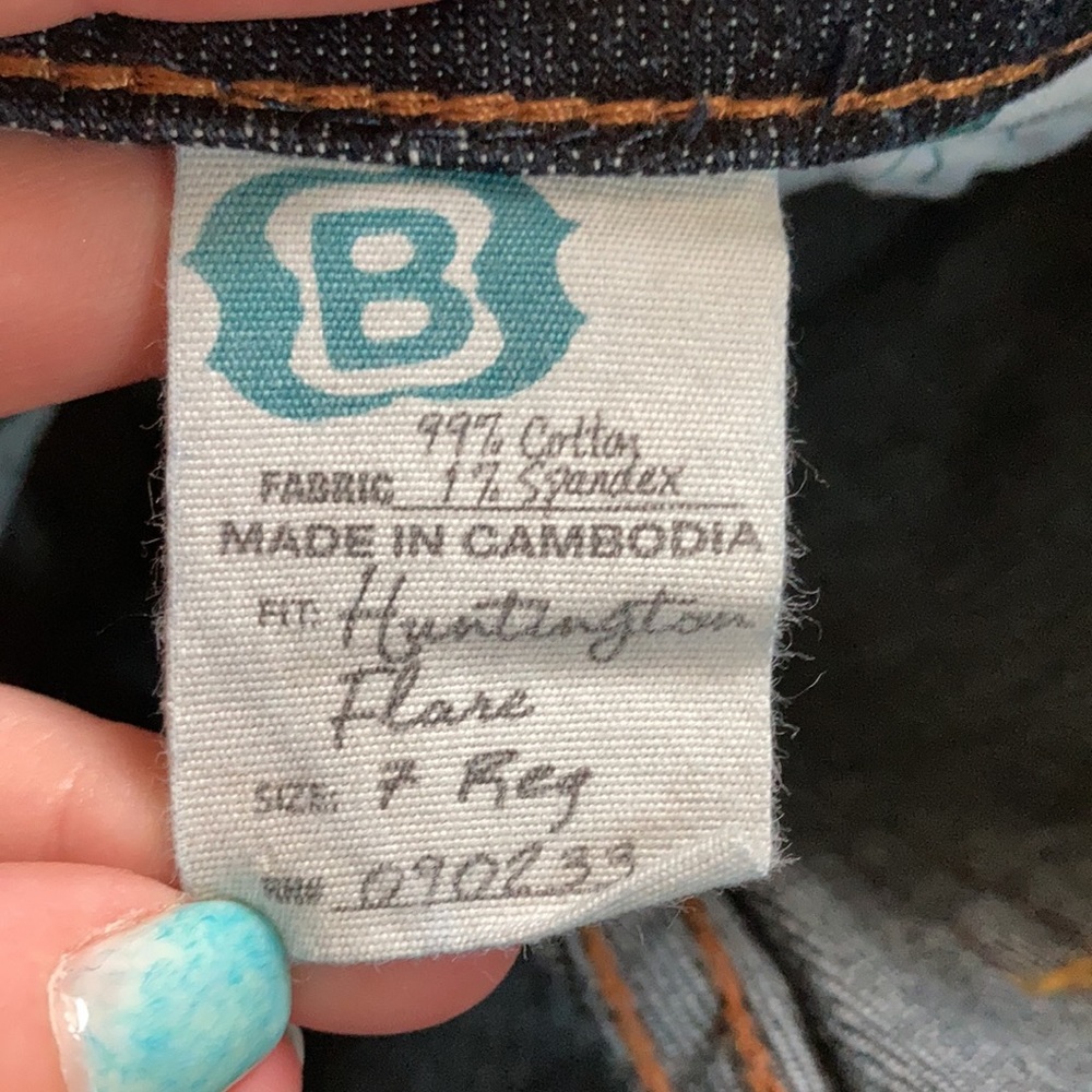 Huntington Juniors Flare Blue Jeans - Size 7 Reg - Picture 8 of 8